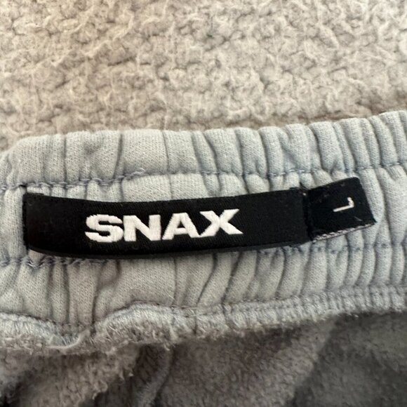 Snax Sweatpants Large Blue Drawstring Waist Cotton Fleece Peru - Picture 8 of 13